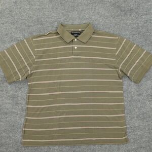 Nicklaus Shirt Mens Large Green Striped Mercerized Cotton Short Sleeve Golf Polo